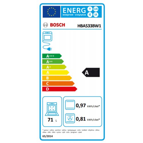 BOSCH HBA533BW1 Ugradna rerna - Слика 2