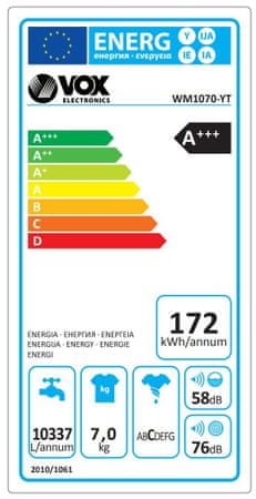 VOX WM 1070YTD Mašina za pranje veša - Слика 2