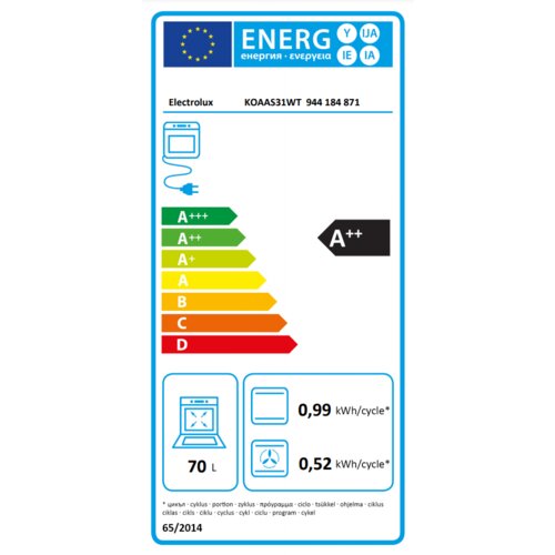 Electrolux KOAAS31WT Ugradna rerna - Слика 2