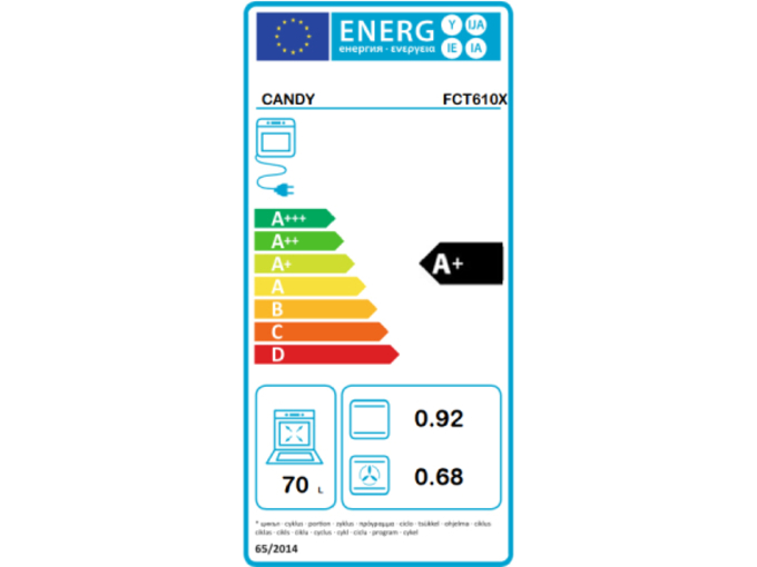 Candy FCT610X Ugradna rerna - Слика 2